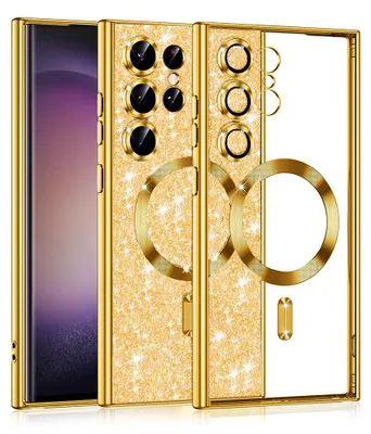 Obrázek produktu pro Techsuit Luxury Glitter Back Cover pouzdro s MagSafe pro Samsung Galaxy S23 Ultra - zlaté