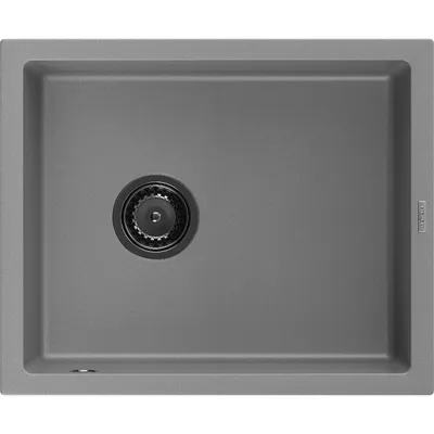 Obrázok produktu pre Mexen Pedro granitový jednokomorový drez 560 x 460 mm, Šedá, Sifón Čierna - 6508561000-71-B
