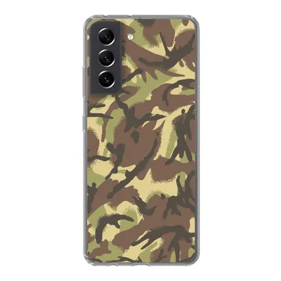 Produktbild von MuchoWow® Handyhülle Schutzhülle Hülle für Samsung Galaxy S21 FE Camouflage-Muster in natürlichen Farben Silikon Softcase Handy Hülle - Mobiltelefonhülle
