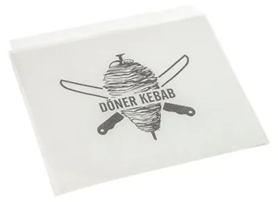 Produktbild von Döner-Kebab-Tüten, Pergament-Ersatz 16 cm x 16 cm weiss fettdicht