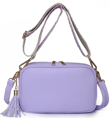 Produktbild von OKWISH Damen Handy Umhängetasche Echtes Leder Crossbody Bag Damen Handytasche zum Umhängen, Umhängetasche Damen Klein Moderne Taschen mit Breitem Schultergurt Lila