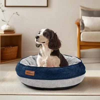 Immagine prodotto di Cuccia ortopedica rotonda per cani, 61 cm, blu navy