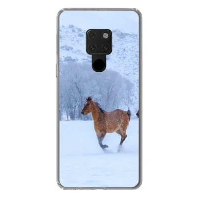 Produktbild von MuchoWow® Handyhülle Schutzhülle Hülle für Huawei P40 Lite Pferde - Schnee - Winter Silikon Softcase Handy Hülle - Handy