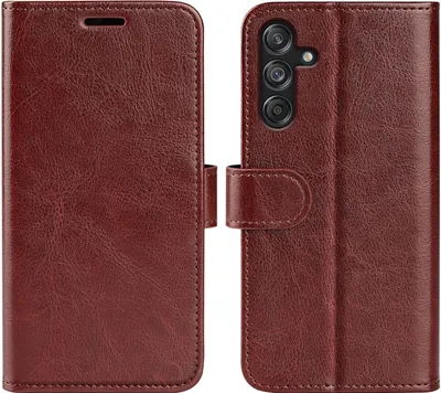 Produktbild von Mobigear Basic  Samsung Galaxy M55 Hülle Klapphülle Geldbörse - Braun