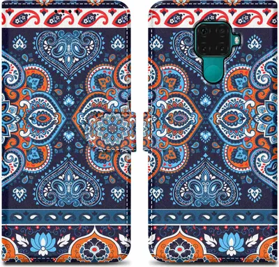 Produktbild von Cadorabo Schutzhülle für Huawei MATE 30 LITE Hülle Design Blau Handyhülle Schutzhülle Etui Magnetisch Case Cover