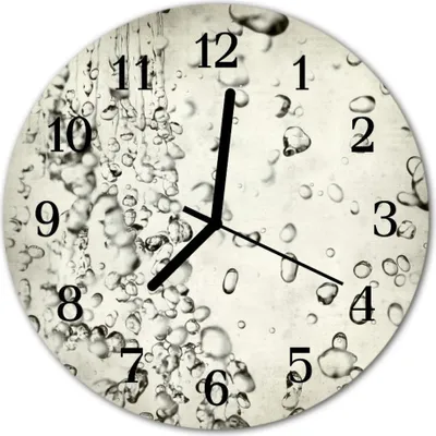 Produktbild von Glasuhr Wanduhr Küchenuhr Echt-Glas 30fi cm Tropfen grau