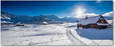 Produktbild von Tulup® Küchenrückwand Spritzschutz aus Glas -125x50 -Spritzschutz auf gehärtetes Glas Landschaften Alm Tatra Bergweide