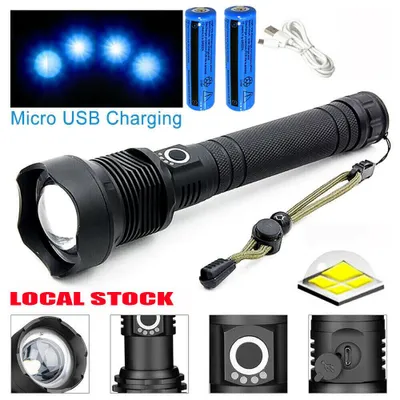 Produktbild von USB-LED-Taschenlampe, 1 Stück, 3 Leuchtmodi, wiederaufladbar, für Camping und Wandern