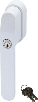 Produktbild von ABUS FG400, Abschließbarer Fenstergriff weiß, gleichschließend im Set 1 Stück