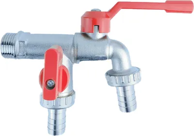 Produktbild von INF Roter Messing Doppel Kopf Wasserhahn mit Düse