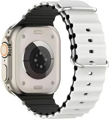 Image de Bracelet Pour Apple Watch 1/2/3/4/5/6/7/8/9/10/Se 42/44/45 Blanc-Noir