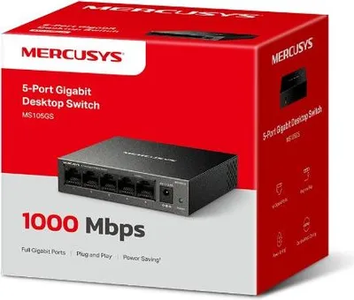 Obrázek produktu pro Mercusys MS105GS Síťový přepínač s 5 porty Gigabit Unmanaged Metal