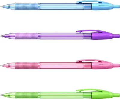 Produktbild von Druckkugelschreiber R-301 Spring 0,35mm mit Gummigriff 50er Set Blau