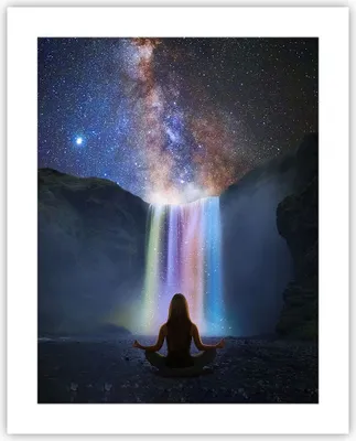 Produktbild von Poster - Poster ohne Rahmen - Wasserfall die Sterne Meditation - 40x50 cm - Wand Bild - Wanddeko - Wandbilder - Kunstposter - Wandposter - Bilder - Kunstdruck - Wanddekoration - P2XPA40x50-4774