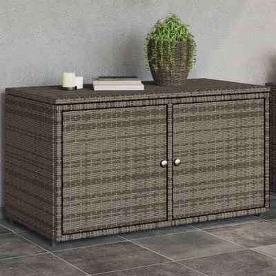Produktbild von vidaXL Zahradní skříňka šedá 110x55x60,5 cm z polyratanu