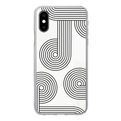 Produktbild von MuchoWow® Handyhülle Schutzhülle Hülle für iPhone X Abstrakt - Schwarz - Weiß - Kreis Silikon Softcase Handy Hülle - Handyhülle