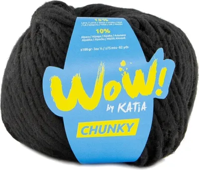 Produktbild von Katia Wow Chunky 53 Black Strickgarn