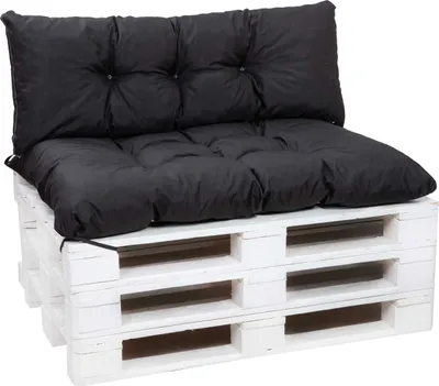 Obrázek produktu pro Polstry na paletový nábytek   120x50 sedák + opěrák 120x50cm | Paletový polštář Černá | Polstry na paletové sezení venkovní