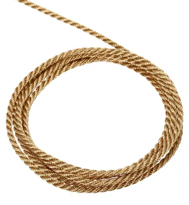 Geflochtenes Polyester-Kordel, 2 mm × 10 m, tiefgold, glänzend