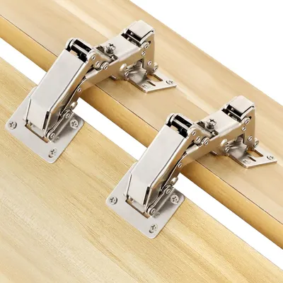 Obrázek produktu pro Sada 4 pantů s úhlem 175° pro skříňové dveře – Skrytý hydraulický tlumič – Bezrámové panty s funkcí Soft-Close a šrouby – Nastavitelné montážní panty pro rohové skládací dveře