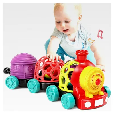 Produktbild von Spielzeugauto für Babys von 6 bis 9 Monaten, Auto mit Rassel und Musik, interaktives Geschenk für Jungen und Mädchen von 1 bis 2 Jahren