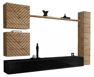 Zdjęcie produktu dla Meblościanka RIONATA 8 - dąb wotan / czarny