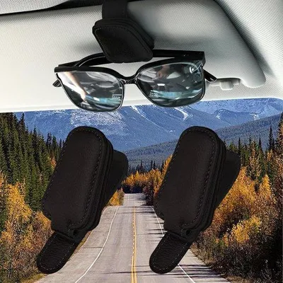 Produktbild von Famanu Brillenhalter für Auto-Sonnenblende - Set von 2 magnetischen Clips, schwarz