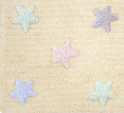 Produktbild von Tricolor Star Vanille Baumwolle Teppich120x160cm