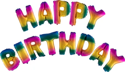 Produktbild von Folienballons Buchstabengirlande Happy Birthday - Regenbogenfarben