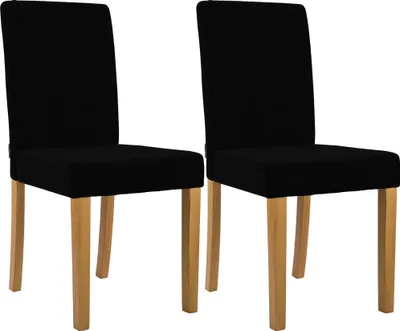 Produktbild von CLP 2er Set Esszimmerstuhl Ina Cordbezug gepolstert mit Rückenlehne und Holzbeinen schwarz Gestell Farbe antik-hell
