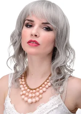 Produktbild von WIG ME UP Wellige halblange Perücke Grau 5019-51
