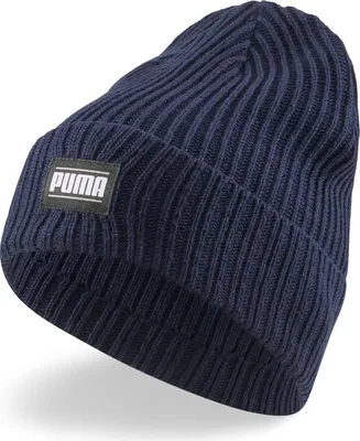Produktbild von Puma Beanie gerippt Classic Navy - warme Kindermütze für draußen