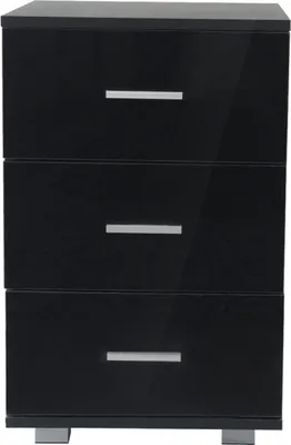 Immagine prodotto di Comodino da ingresso a 3 cassetti, altezza 63 cm, nero