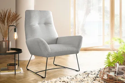 Produktbild von KAWOLA Sessel BISA Cord hellgrau