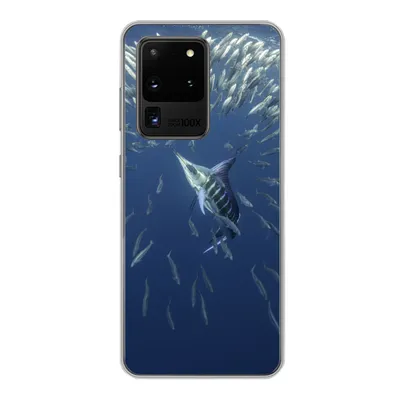 Produktbild von MuchoWow® Handyhülle Schutzhülle Hülle für Samsung Galaxy S20 Ultra Wasser - Sardinen - Tiere Silikon Softcase Handy Hülle - Karteninhaber