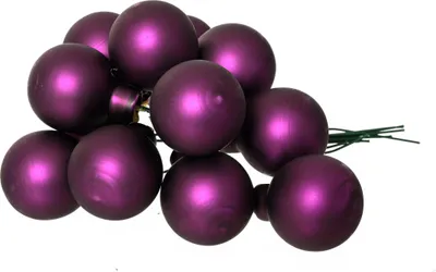 Produktbild von Weihnachtskugeln am Draht 2cm Glas 12 Stück - Feige matt