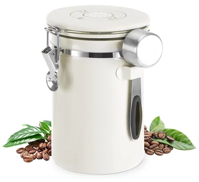 Produktbild von Luftdichter Edelstahl Kaffeebehälter mit Kalenderrad für Frische