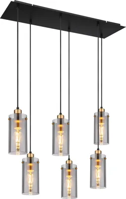 Produktbild von Globo Lighting Hängeleuchte Metall schwarz matt, 6x E27