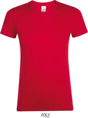 Image de SOLs 01825 | T-shirt femme Régent / Coton semi-peigné ring-spun - Couleur : Red - Taille : S