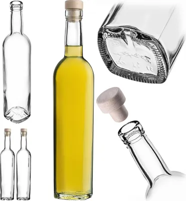 Image de KADAX Bouteilles vides en verre 500ml, 2 pièces, Bouteilles de vin avec bouchon, Bouteilles à remplir de liqueur, vin, eau-de-vie, huile & vinaigre, Bouteilles à liqueur, Bouteilles à eau-de-vie