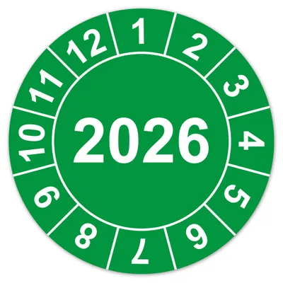 Teststicker 2026, 20 mm, 100 Stück, wasserdicht, selbstklebend
