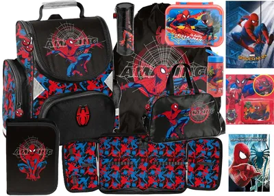Produktbild von SPIDEY SPIDERMAN Schulranzen set 11in1 Ranzen rucksack Federmappe Turnbeutel SPIDER-MAN fur JUNGEN FÜR SCHULKINDER SCHULRANZEN FEDERMAPPE TURNBEUTEL
