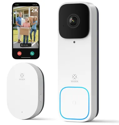 Obrázek produktu pro Video dveřní zvonek s oznamovačem, Wi-Fi, chytrý zvonek s kamerou, bezdrátový, napájený baterií, rozlišení 2K FHD