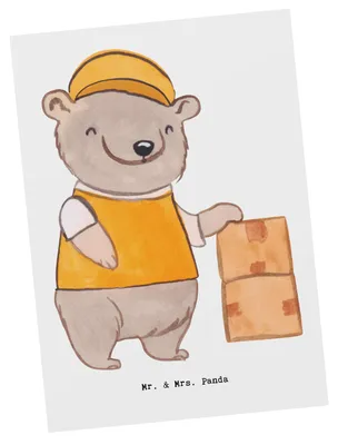 Produktbild von Mr. & Mrs. Panda Ansichtskarte Lieferdienstmitarbeiter Herz - Weiß - Geschenk, Pizzabote, einzelkarte, Postkarten, Postkarte, Pizzabäcker, Pizzabringdienst, Pizza Backen