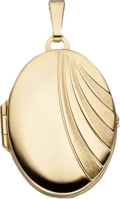 Produktbild von Medaillon Anhänger aus 333 Gold Gelbgold teilmattiert Amulett Damen