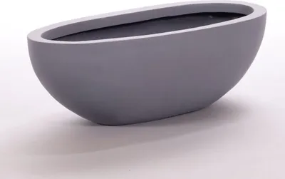 Produktbild von Elegant Einrichten | Pflanzkübel | Fiberglas | oval | 51x23xH18cm | grau.