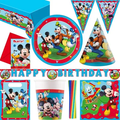 Produktbild von XL Micky Maus Partyset Party Deko Kindergeburtstag Geburtstag Minnie Maus Pluto Goofy Donald