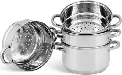 Produktbild von Moderner 5-tlg Dampfgarer, Edelstahl, Induktion, Geschenk, gesundes Kochen, EDENBERG