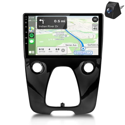 Obrázek produktu pro Android 15, 4+64GB, vhodné pro modely Citroen C1, Peugeot 108, Toyota Aygo II. Autorádio s navigací, podporou DAB+, CarPlay, ovládáním z volantu (SWC), RDS a kamerou