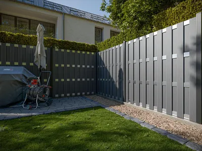 Produktbild von WPC-Sichtschutzzaun DIY-Bausatz Hellgrau